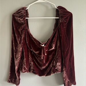 Wilfred Velvet Top in Deep Burgundy